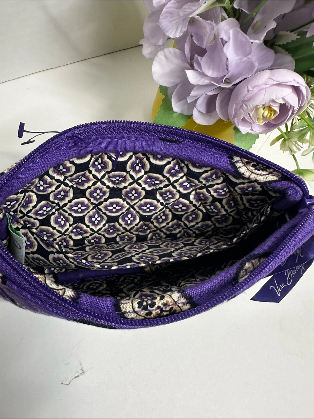 Vera Bradley Purple Quilted Paisley Wristlet Clutch